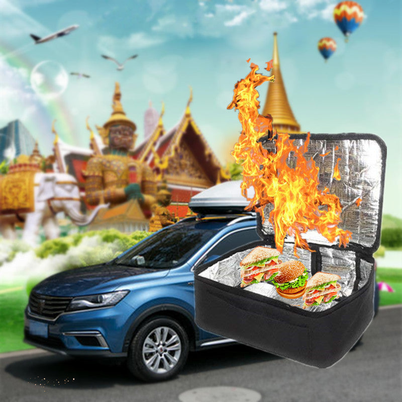 Personal Portable Oven Electric Car Food Picnic Heating Bag Aluminum Insulation