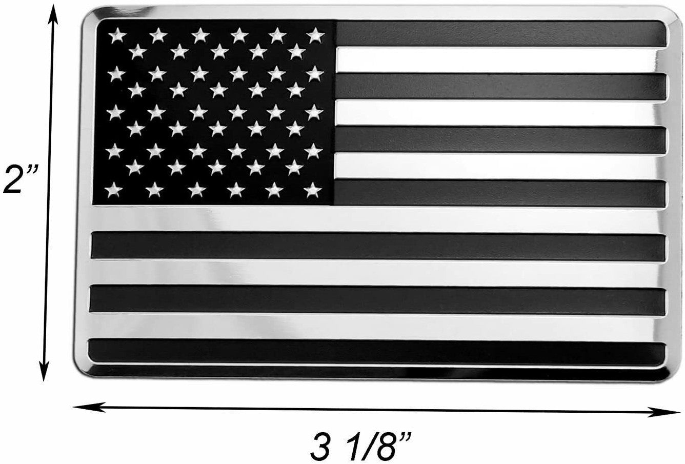 Car side fender rear trunk badge decal chrome black American flag for Jimsy 1 piece