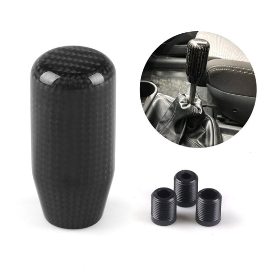 Universal Carbon Fiber Car Auto Manual Gear Stick Lever Shift Knob Black 73MM