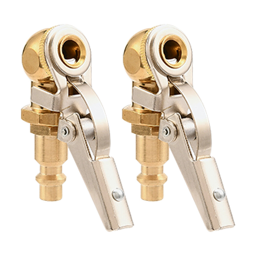 Clip-On Air Chuck,2x 1/4 FNPT Locking Inflator Nozzle with Quick Connect