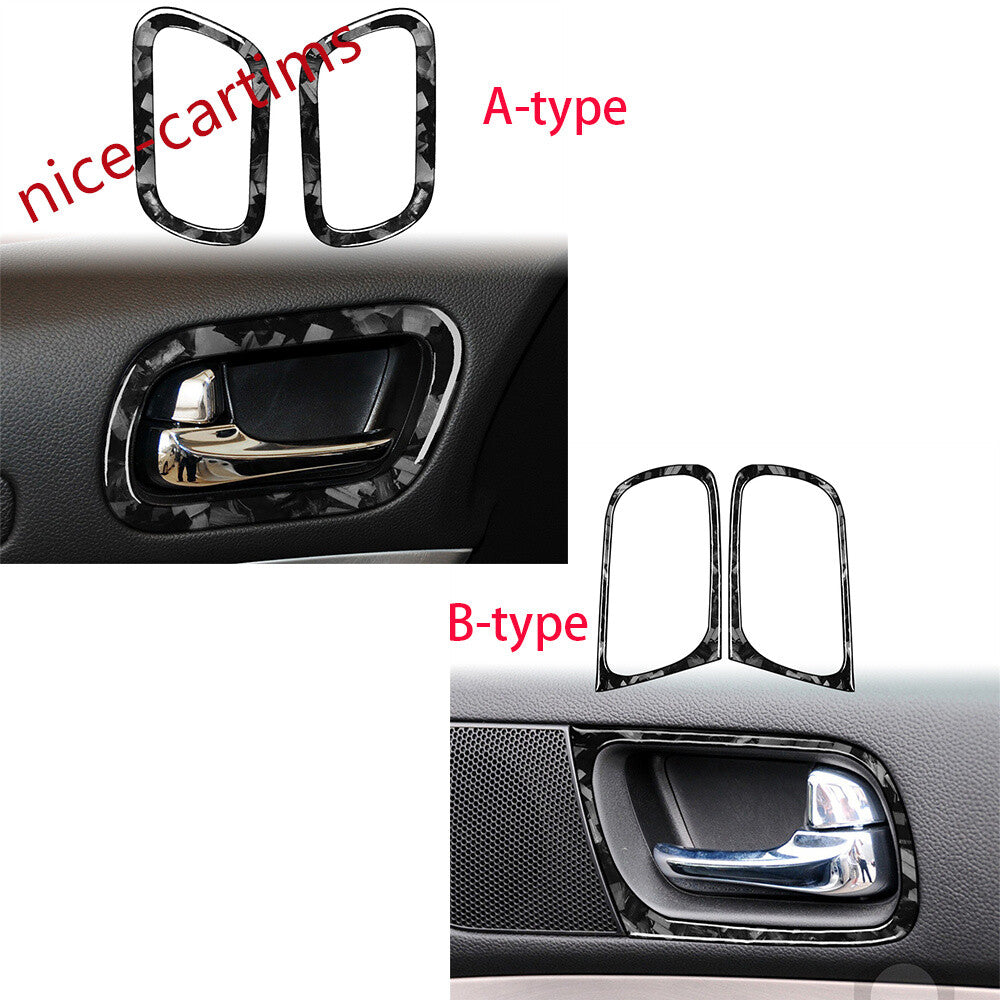 for Infiniti G37 2Dr 2010-13 Q60 14-15 Inner Door Handle Ring Trim Forged Carbon
