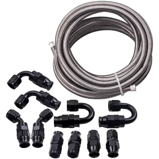 6AN 3/8 inch PTFE fuel hose, 20-foot fuel line, LS fuel injection line, E85 hose connector