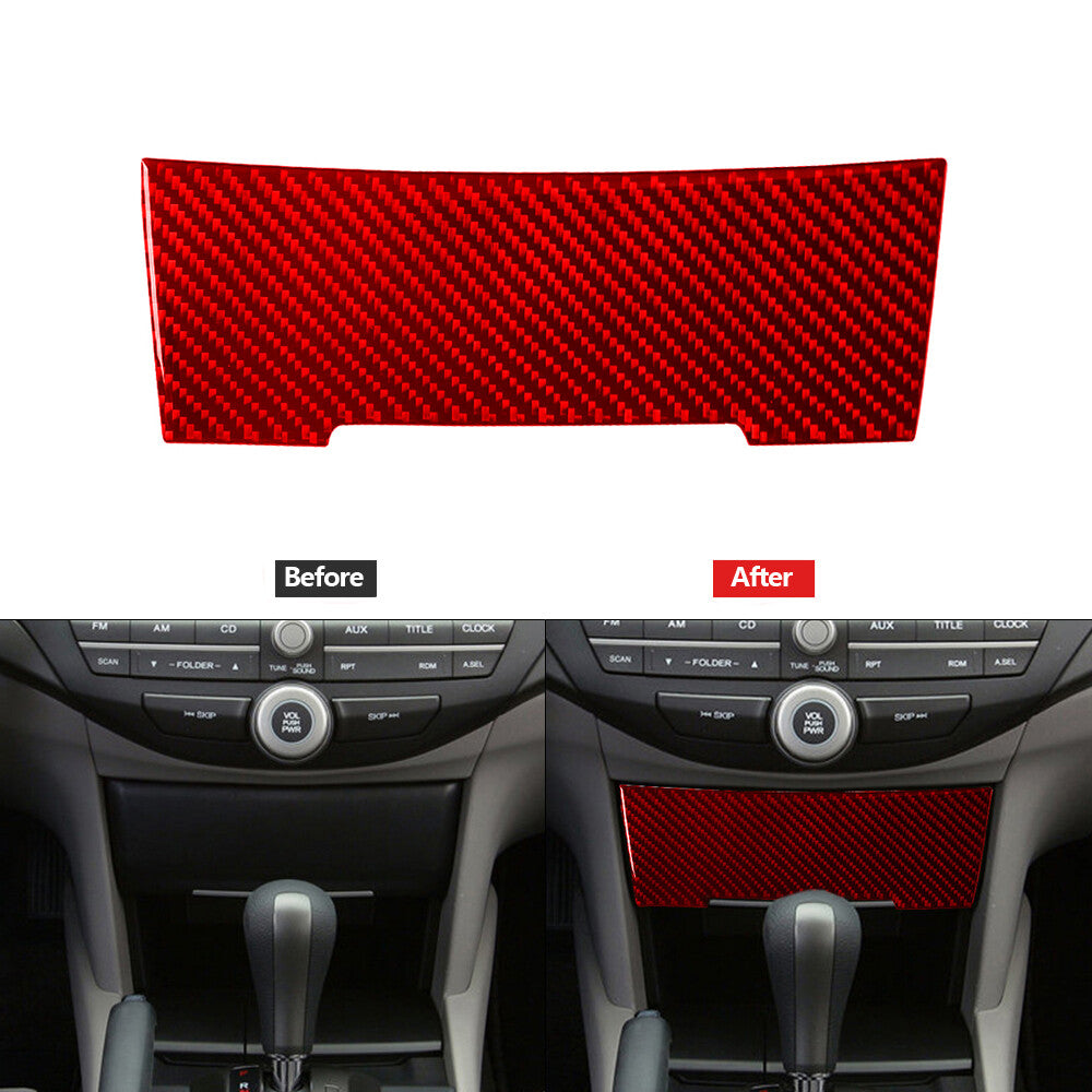 Red Carbon Fiber Below Center Console Trim Cover for Honda Accord Sedan 2008-12