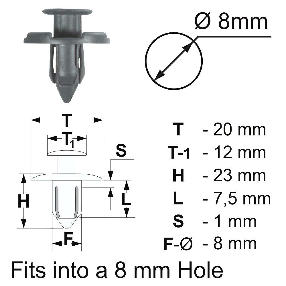 10X Bumper Shield Protector Push Rivet Clips Fasteners Fit for Nissan 0155309321