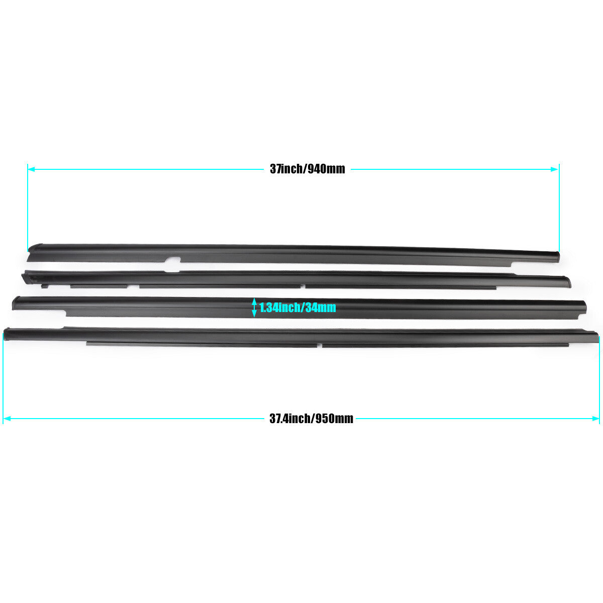 4x for Mitsubishi Lancer 5757A017 Outside Window Weatherstrip Seal Belt Molding