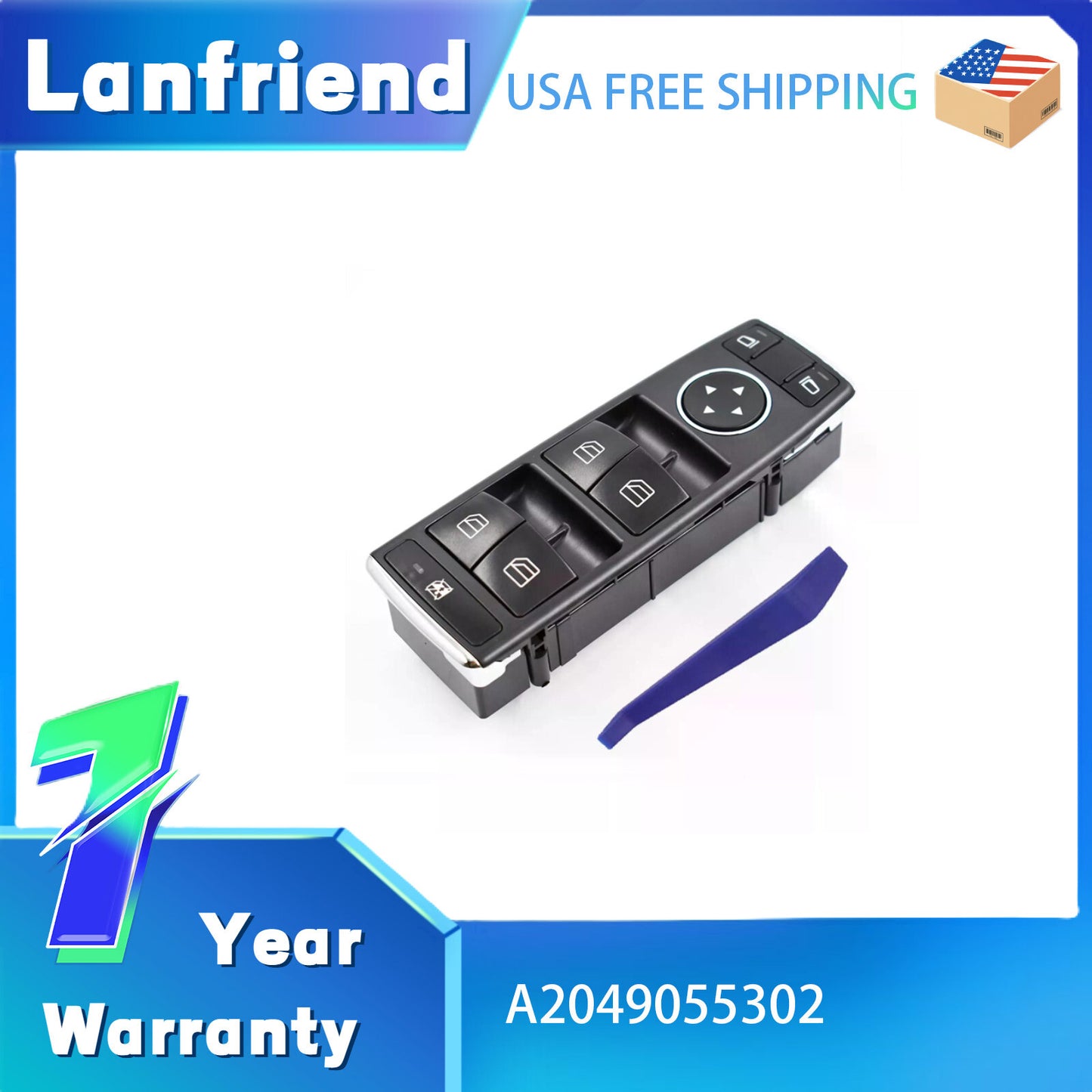 A2049055302 Power Window Switch Fit for Mercedes C300 W205 CLA250 2015-2023