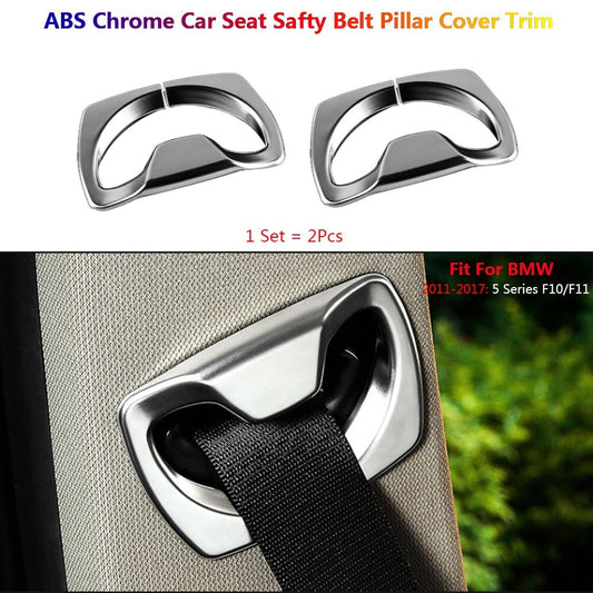 2Pcs for BMW 5 F10 F11 Car for Seat Safety Belt Pillar Panel Cover Trim Accessories