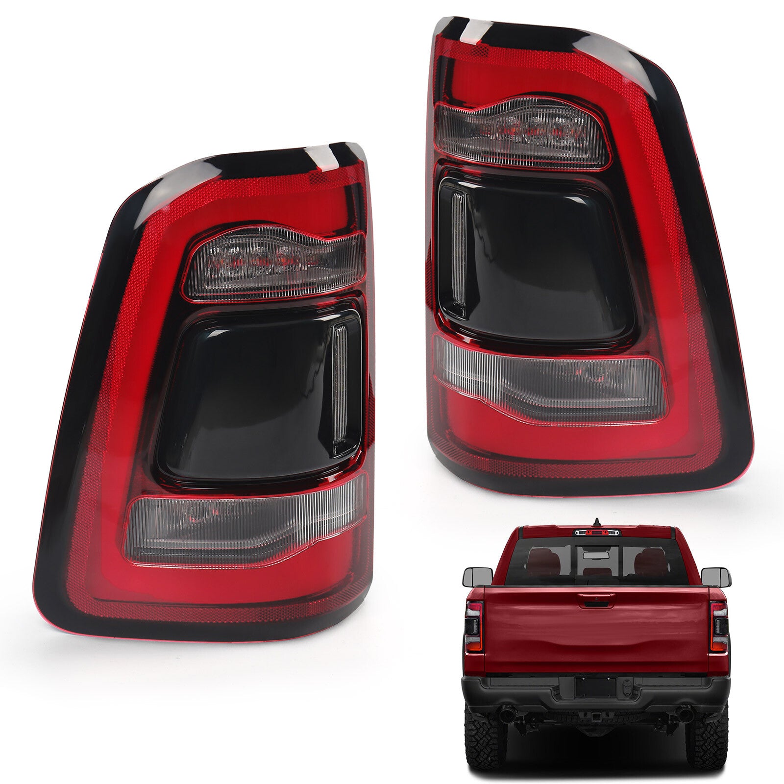 Suitable for 2019-2023 for Dodge for RAM 1500 LED taillights (right and left).