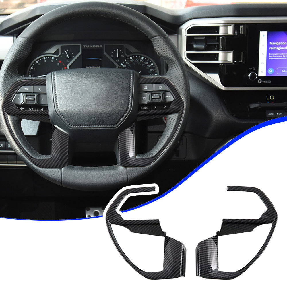 Carbon Fiber for Toyota Tundra 2022-2024 Steering Wheel Cover Trim Accessories