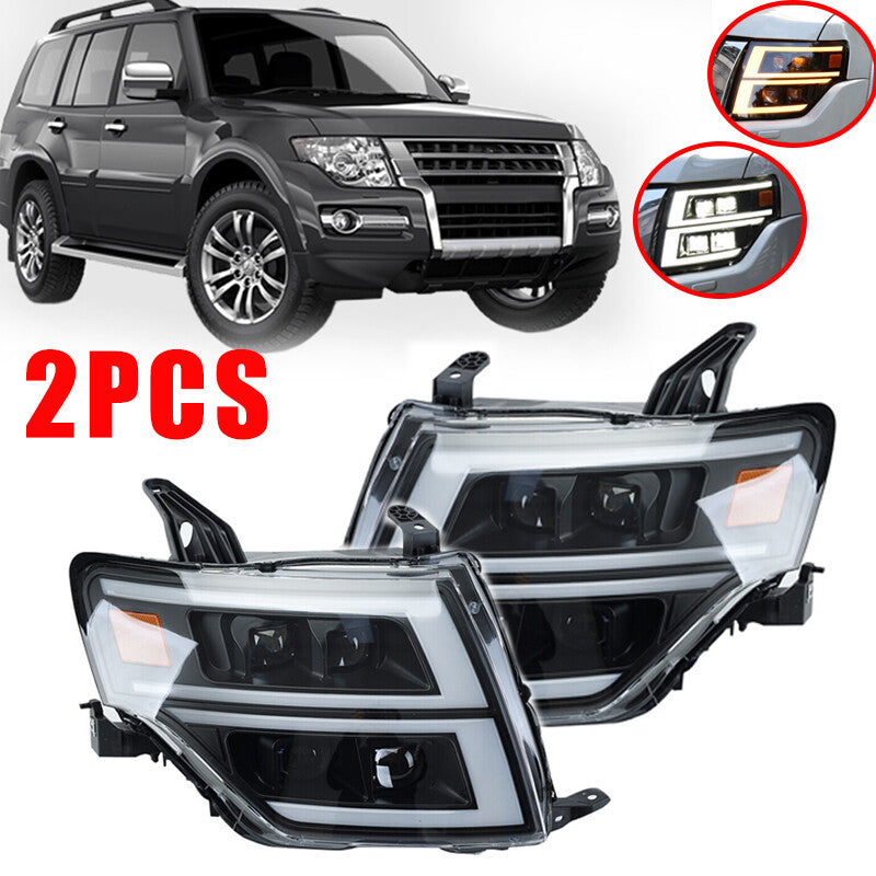 2Pcs Dynamic LED Front Headlight For 2009-2021 for Mitsubishi Pajero Montero V93 V97