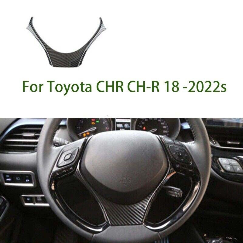 for Toyota CHR CH-R 2018-2022s Carbon Fiber Steering Wheel Blade Cover Trim 1pcs
