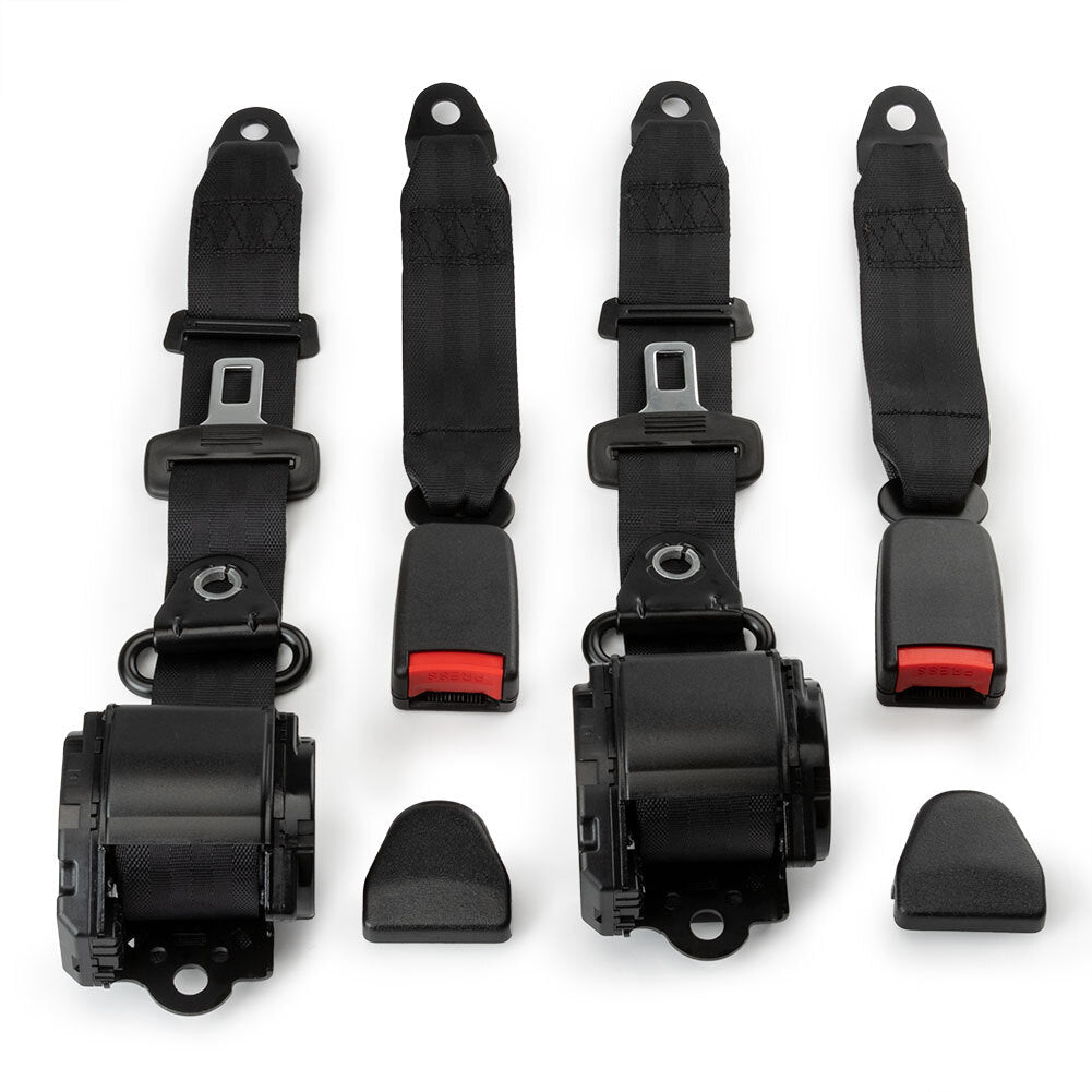 2Pack Universal Lap for Seat Belt 3 Point Adjustable Retractable Car Safety Belts