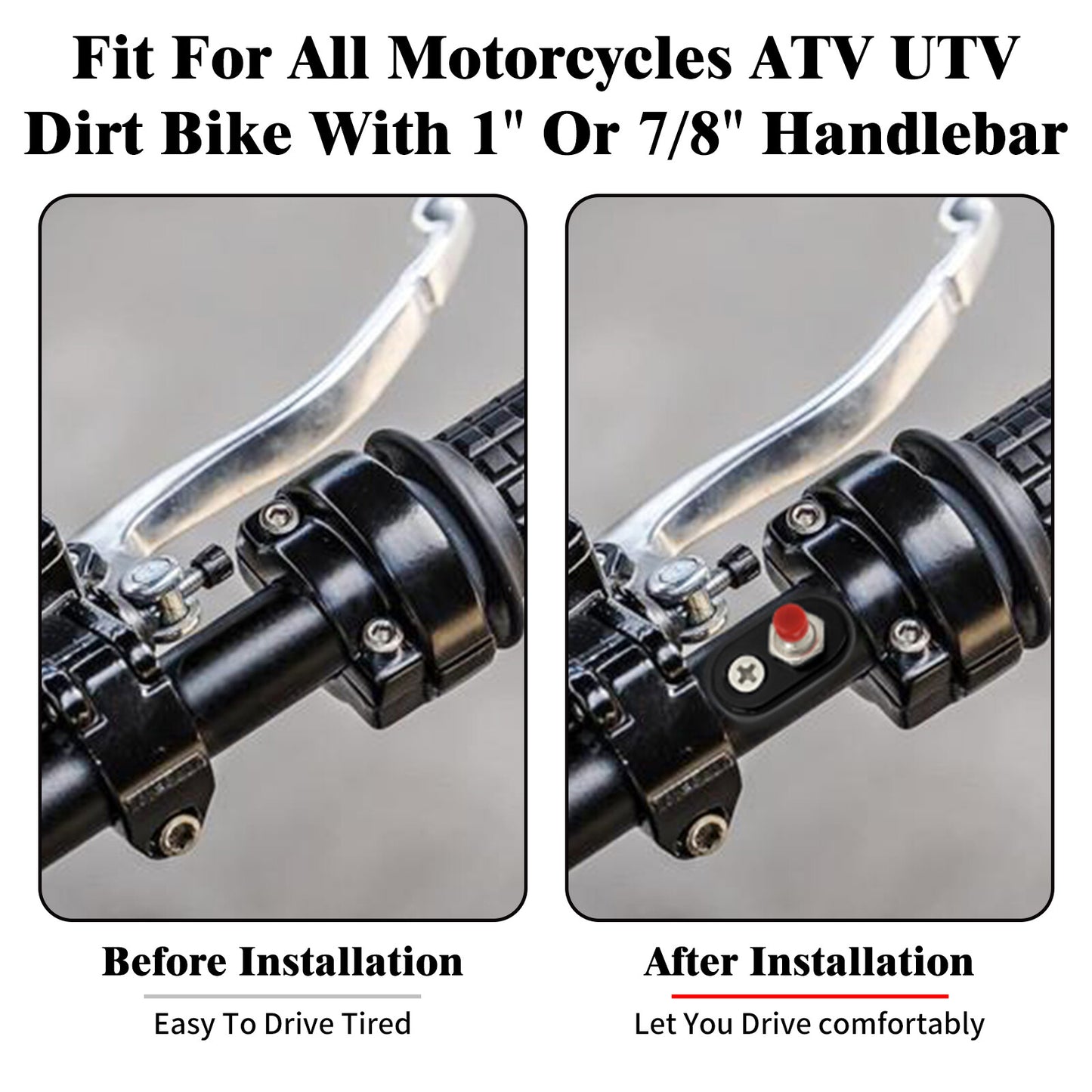 Black Control Momentary 1 Button Switch For Universal 1 Handlebar Motorcycle