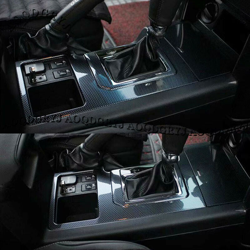 Carbon Fiber Gear Shift Panel Moulding Cover Trim for Toyota Prado 4.0L 2010-17