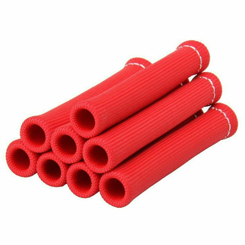 Red Car Spark Plug Wire Boots Heat Insulating Sleeve Protector High Heat Shield