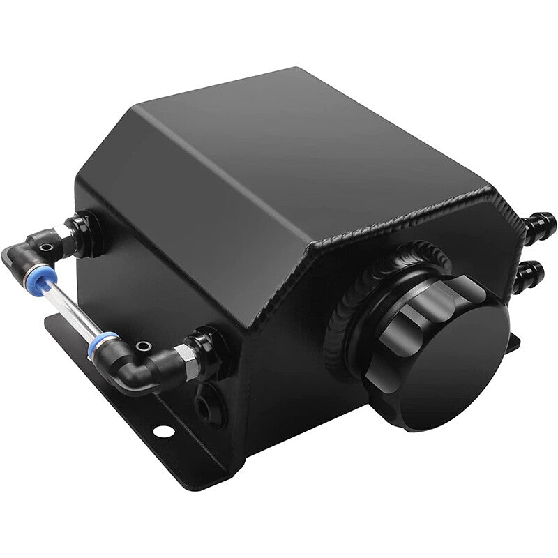 1-liter black aluminum radiator coolant overflow bottle, recycling water tank, reservoir