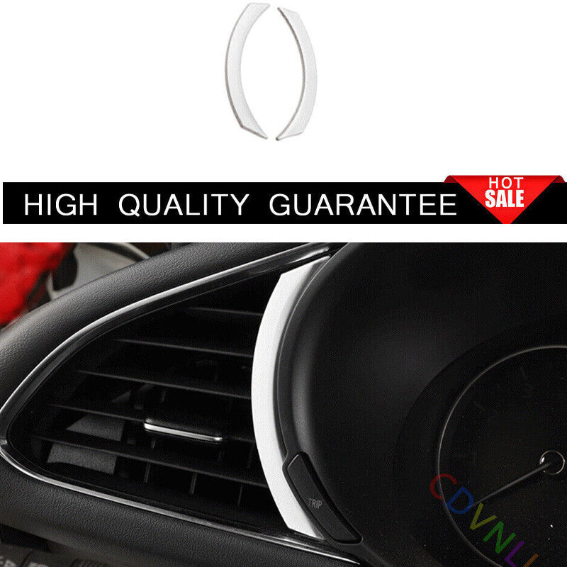 for Mazda 3 Axela 2020-2021 Matte Silver Steel Console LR Air Outlet Vent Trim