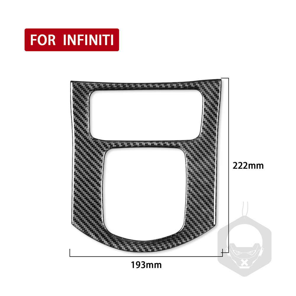 Carbon Fiber Central Control Gear Shift Panel Cover Fit for Infiniti G37 2007-09