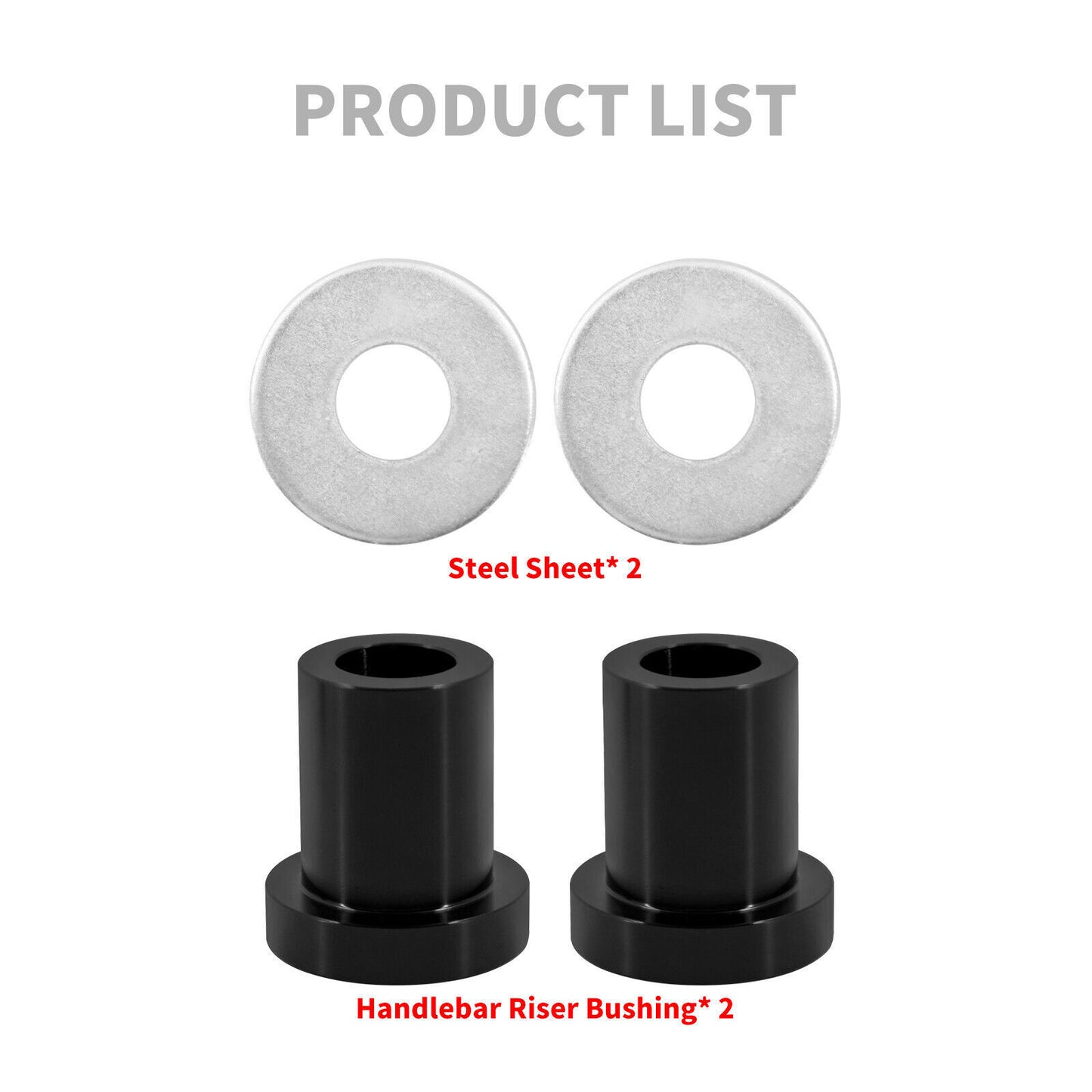 Black Handlebar Riser Bushings Kit Fits for Harley Softail 2018-Up Touring 83-Up