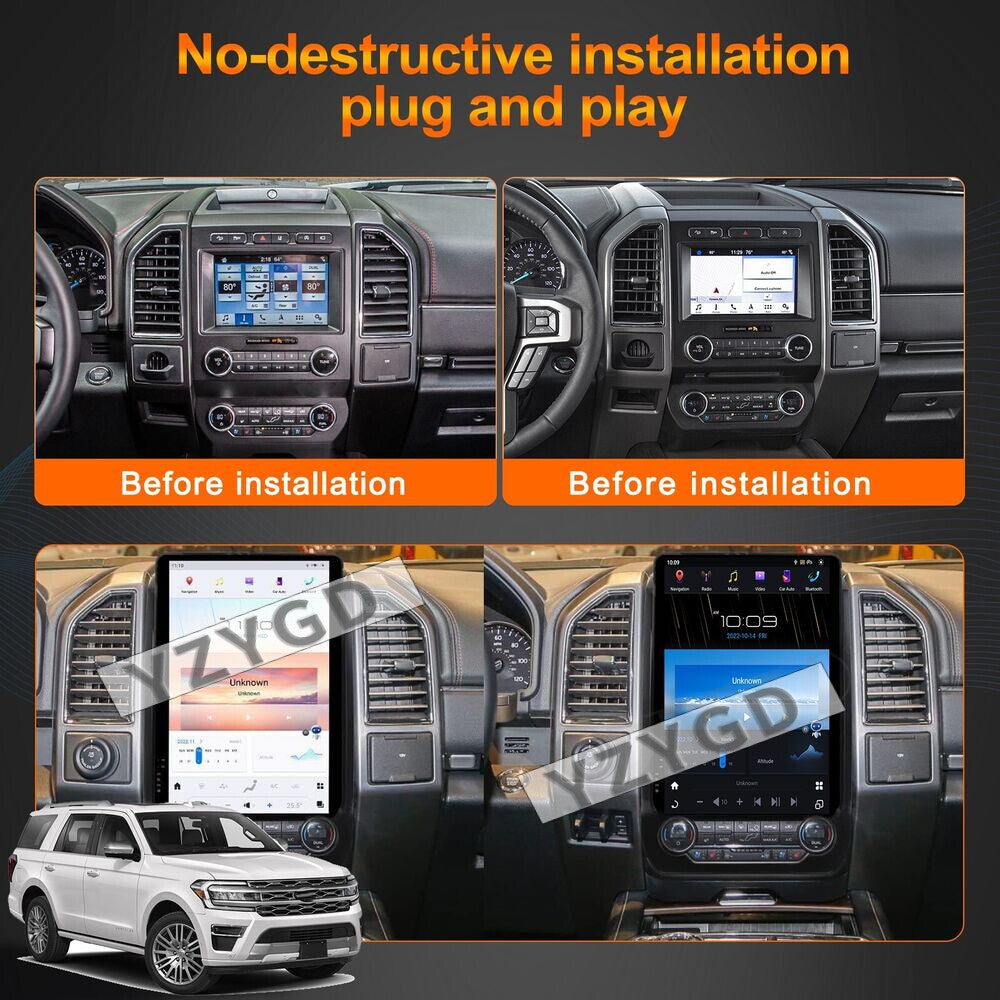 for Ford Expedition 2018-2022 Car Radio Carplay 2 Din Stereo 64GB Screen