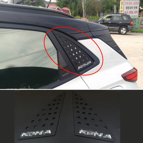 for Hyundai Kona 2018-2023 Black Rear Side Window Quarter Louver Cover Trim ABS