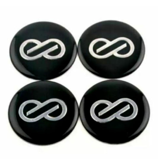4-Piece Set of 68mm WedsSport Logo Wheel Center Caps, Hub Caps, Edge Caps, Badges, Silver TE37