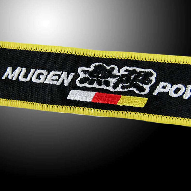 Car keychain key ring nylon lanyard tag black for Mugen universal new product