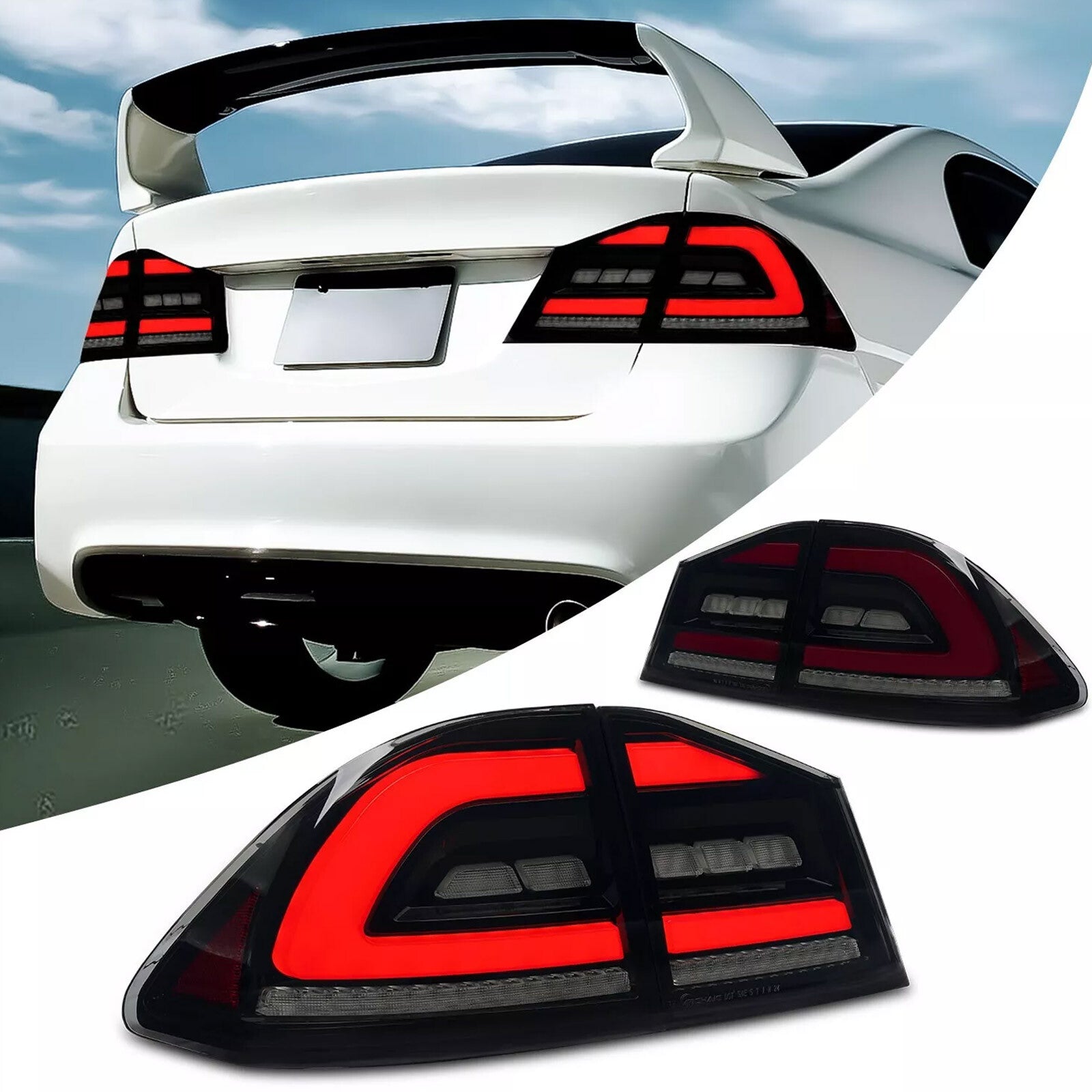 Smoky red LED sequential taillights suitable for 05-12 for Honda for Civic FD2 FD1 taillights