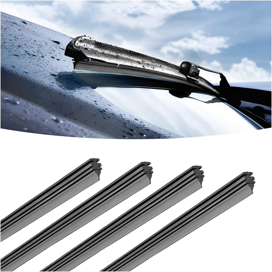 4-Piece Pack of 17-inch Car Frame Windshield Scraper Replacement Strips