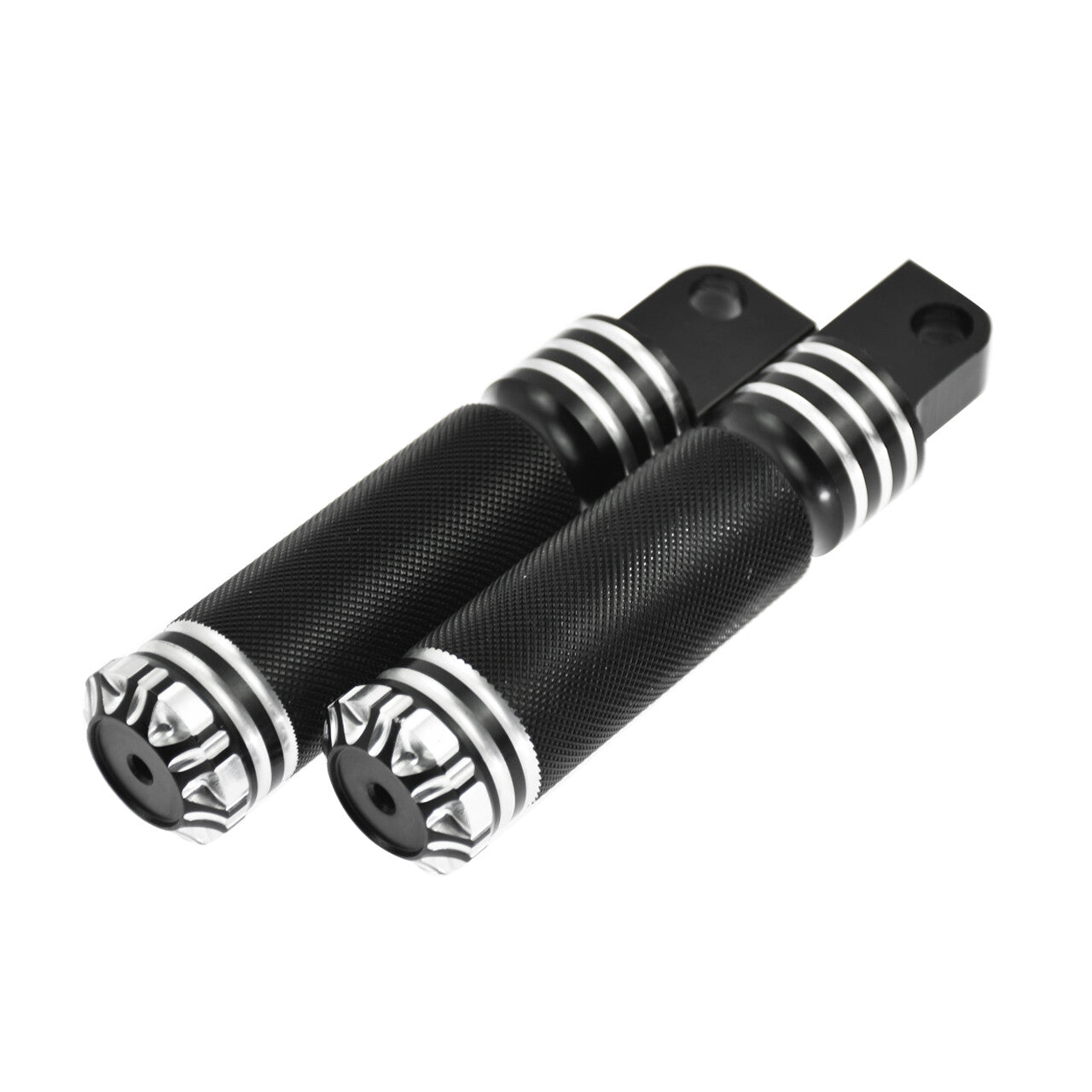 Black Knurled Highway Foot Rest Pegs for Harley Touring Softail Sportster Dyna