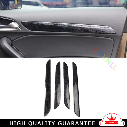 Car Inner Door Panel Cover Decoration Trim 4PCS Fit for Audi Q3 13-18 Black Wood