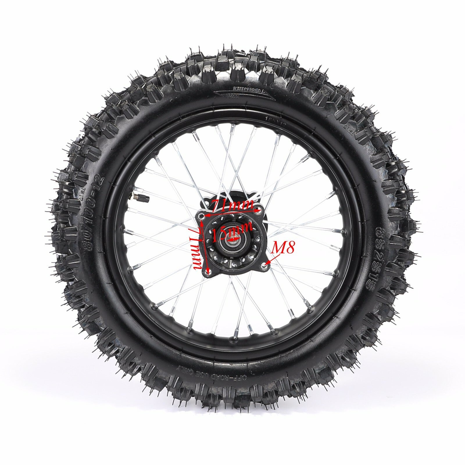 14-inch and 12-inch wheels, 60/100-14 and 80/100-12 tires, front fork, pit-type bicycle CRF50 SSR 110 125CC