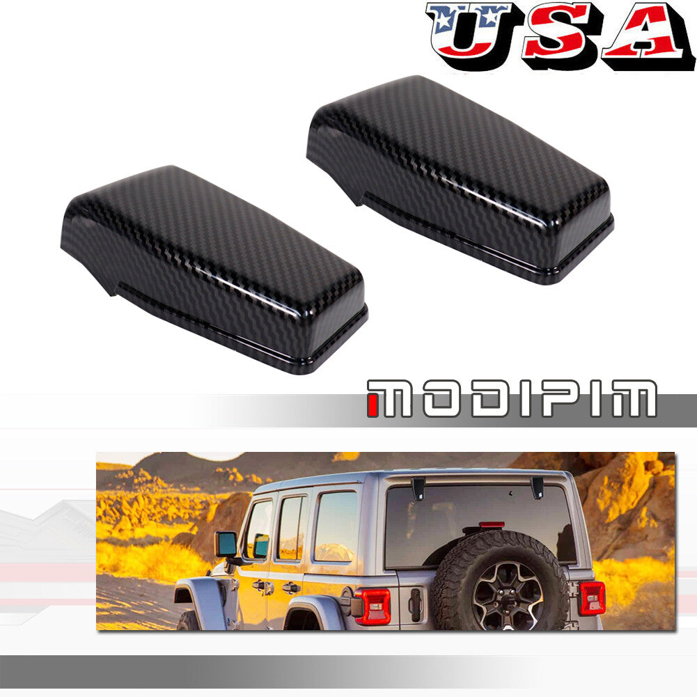 Carbon fiber exterior rear door window trim cover for 2007-18 for Jeep for Wrangler JK