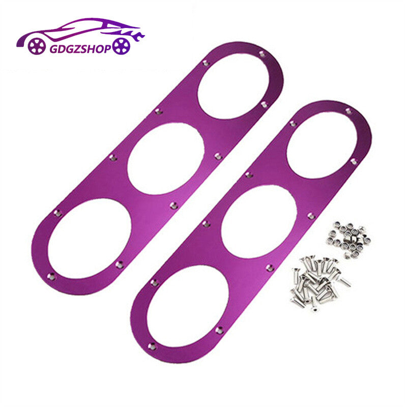 2pcs Universal Aluminum Rear Bumper Race Air Diversion Diffuser Panel Kit Purple