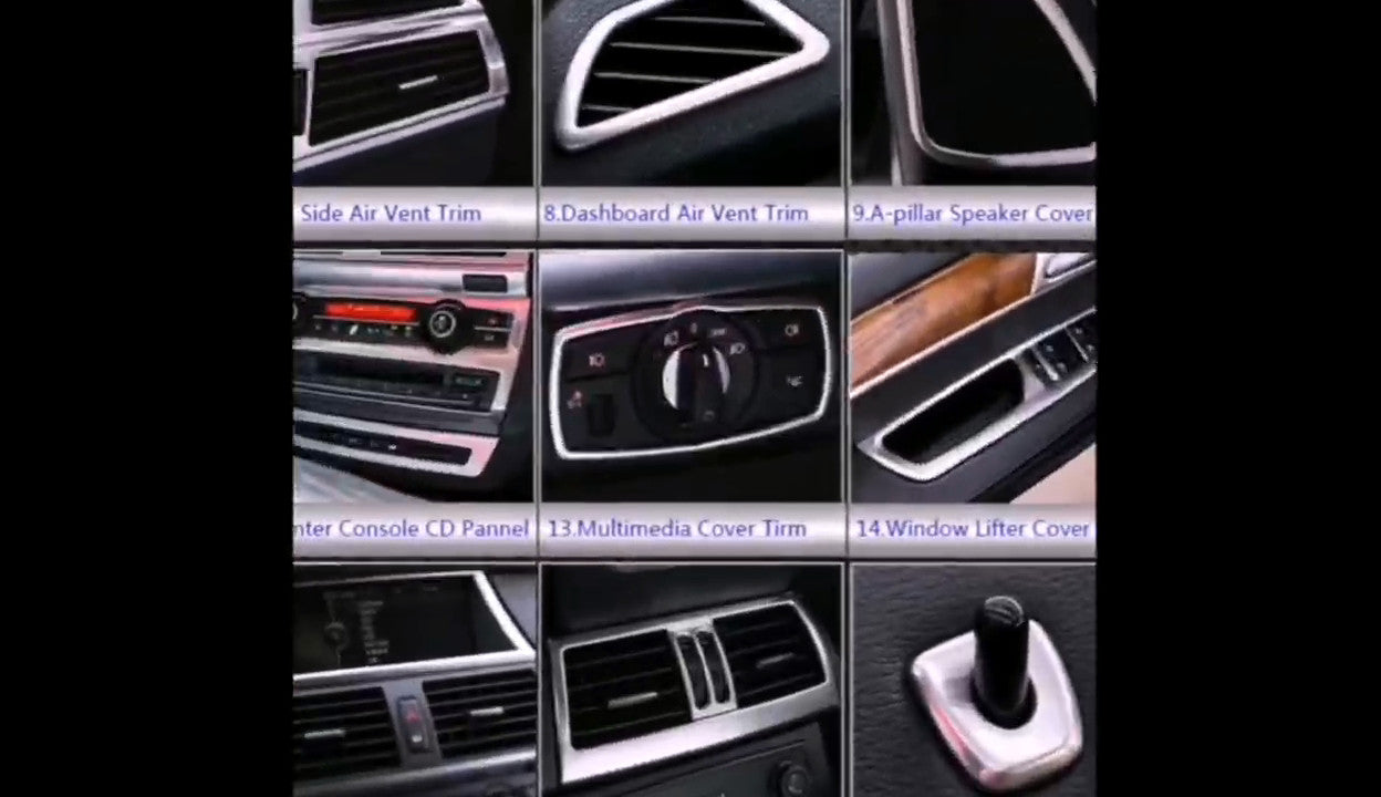 Stainless for BMW X5 X6 E70 E71 Car Gear Shift Knob Panel Cover Trims 2010-2014