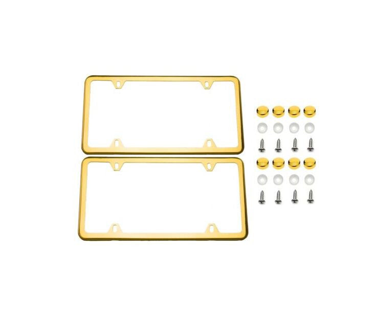Car license plate frame cover cap rear trunk gold plating suitable for Cadillacs