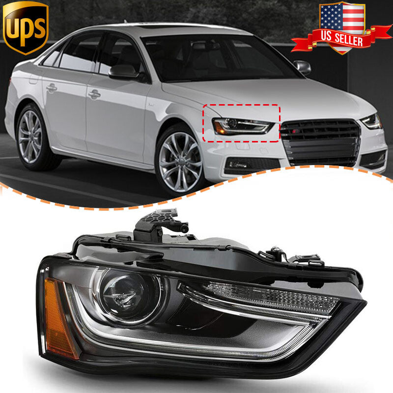 For 13-2016 for Audi A4 S4 HID/Xenon Non-AFS Projector Headlight Headlamp-Passenger