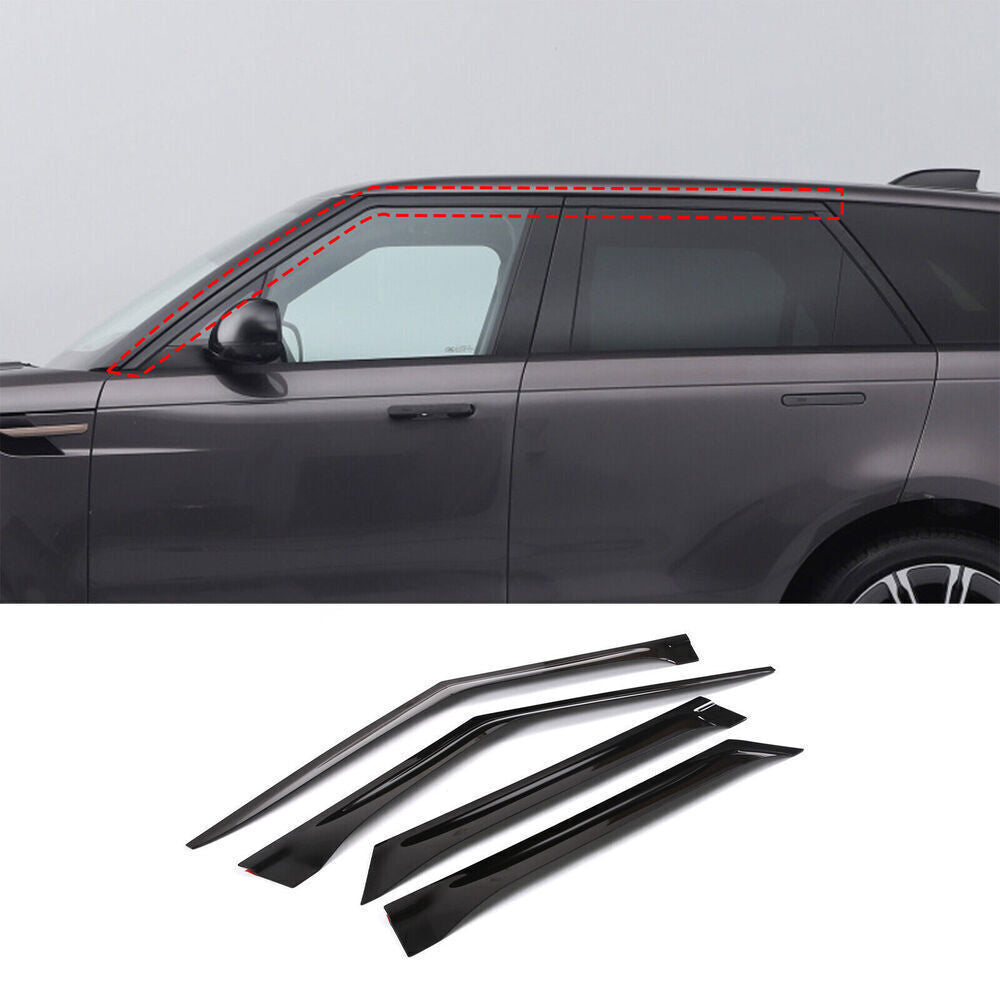 for Range Rover Sport 2023-2024 Black ABS Window Vent Visor Sun Rain Guard Decor