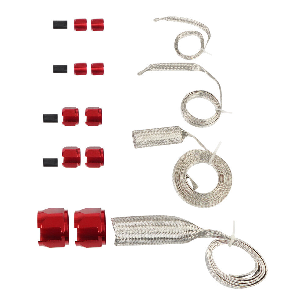 Braided Hose Red Engine Dress Up Kits Radiator Vacuum Fuel Oil Sleeving