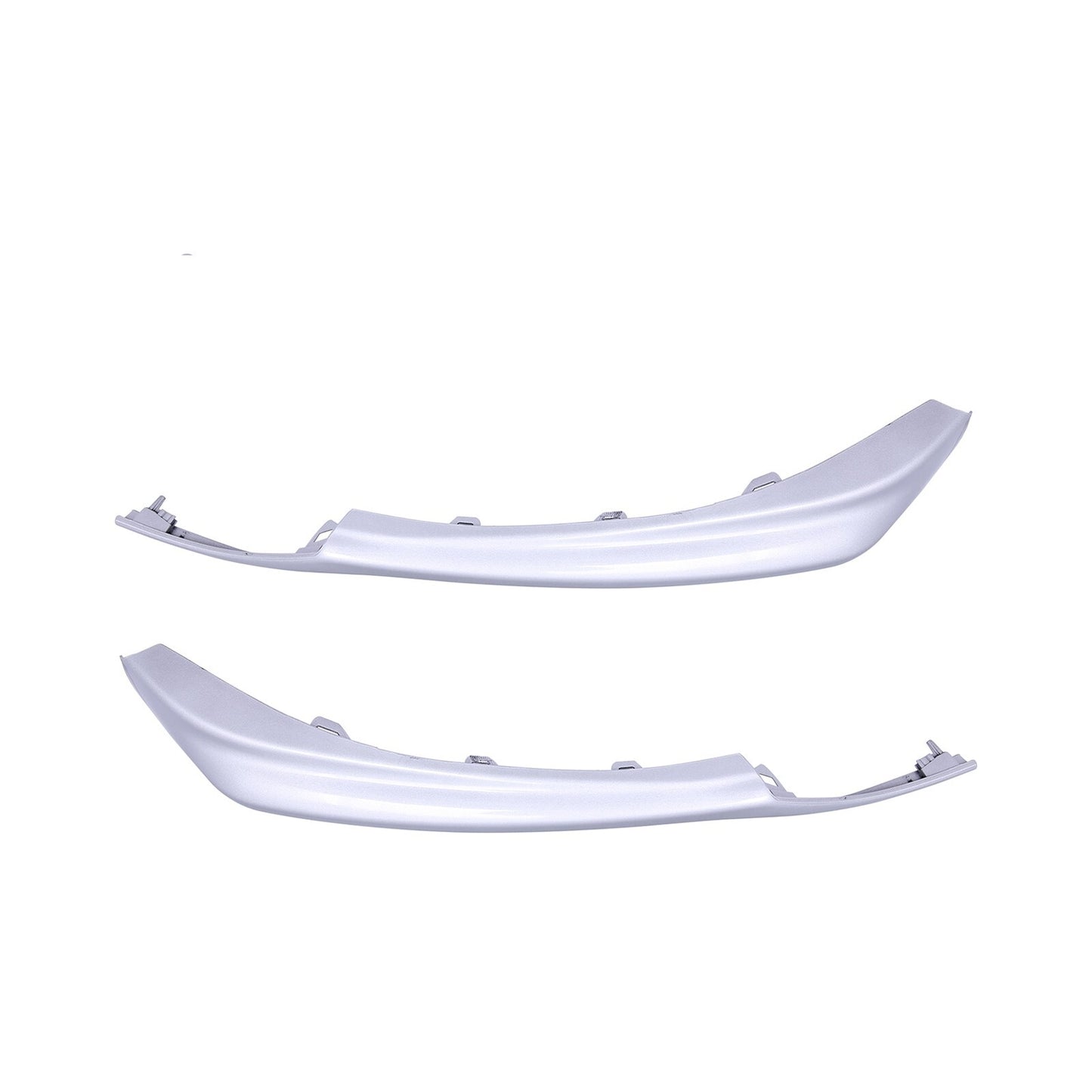 Pair of silver grille trim pieces for the front bumper of 2018-2020 for Toyota for Camry SE XSE.