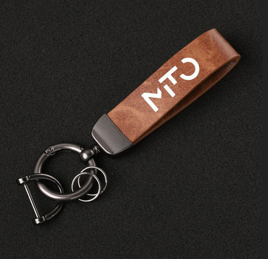 Suitable for Alfa Romeo 147 car keychain/key ring, dark brown leather horseshoe buckle gift.