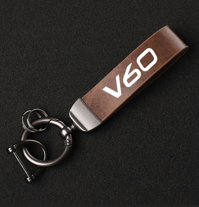 Suitable for Volvo R design car keychain, automatic key ring, suede accessory, gift, grey