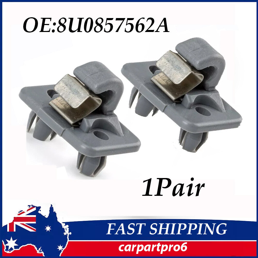 2X Sun Visor Clips for Audi for A4 for A5 A7 Q3 Q5 B6 B7 B8 S4 S5 TT 8U0857562A Grey