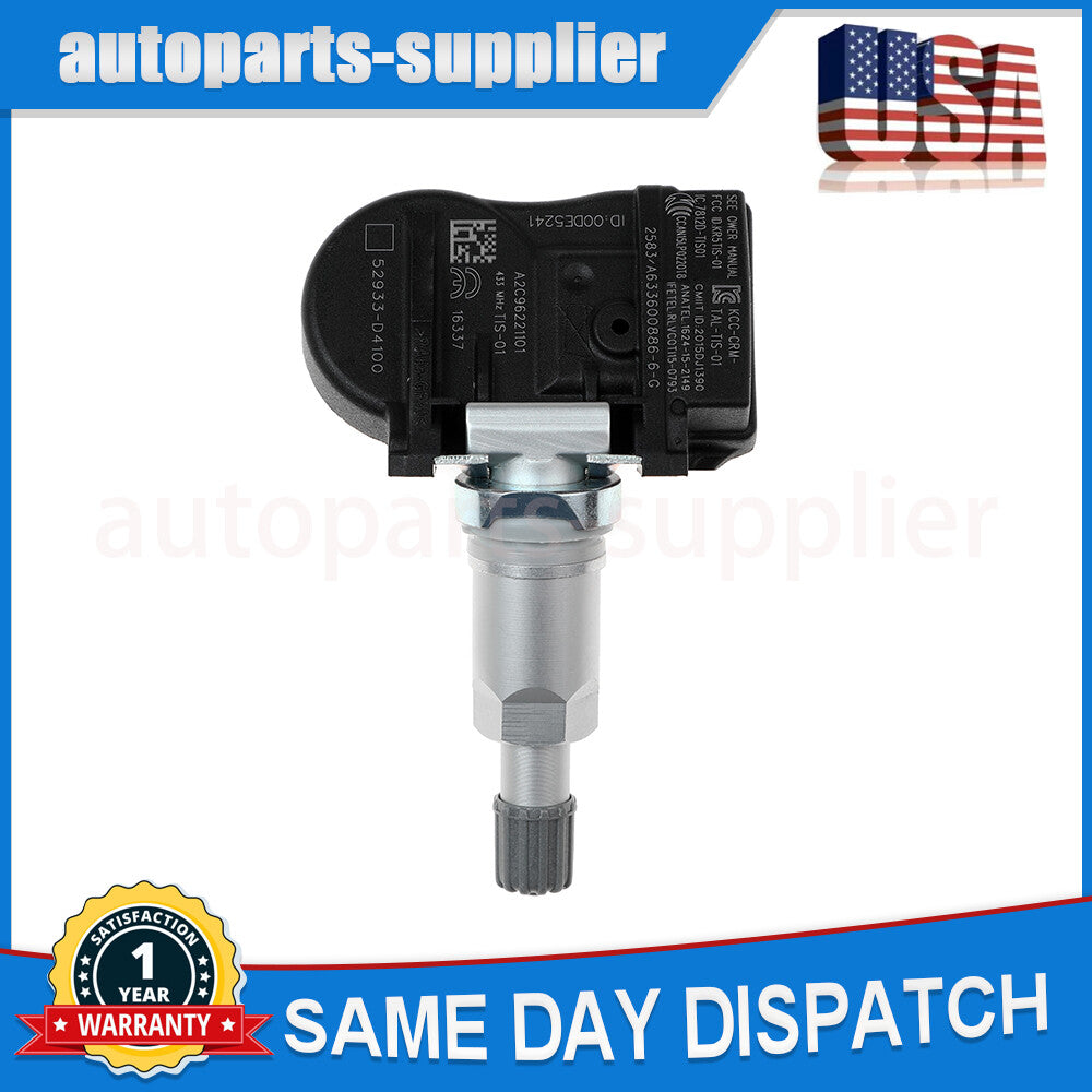 4-piece 52933-D4100 TPMS tire pressure sensor 433MHz for Hyundai for Elantra and for Kia Rio de Janeiro.