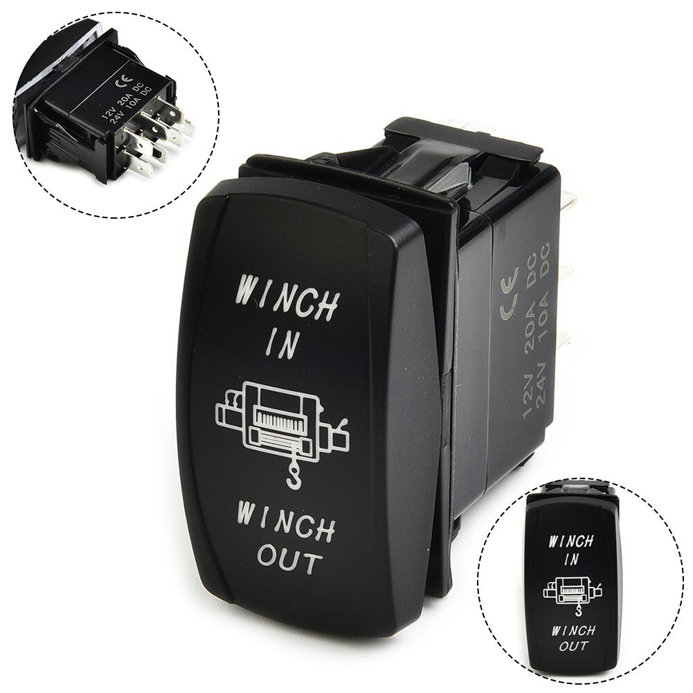 1 Winch In Out Switch with Blue LED 7-Pin Momentary Switch, Easy to Connect