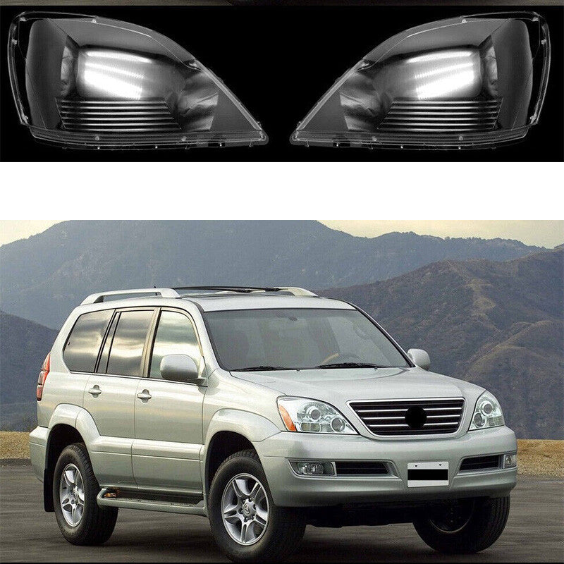 for Lexus GX470 2004 - 2012 Headlight Lens Lamp Cover Headlights LH+RH Pair