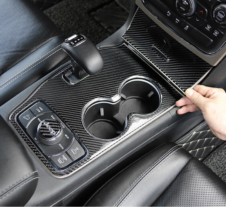 Carbon Fiber Gear Shift Panel Cover for Jeep Grand Cherokee 2014 2015 Limited