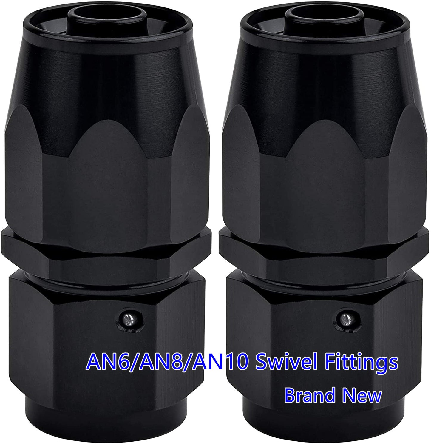 6/8/10AN Straight Rotary Hose End Fitting for Braided Fuel Lines (Aluminum 2-Piece)