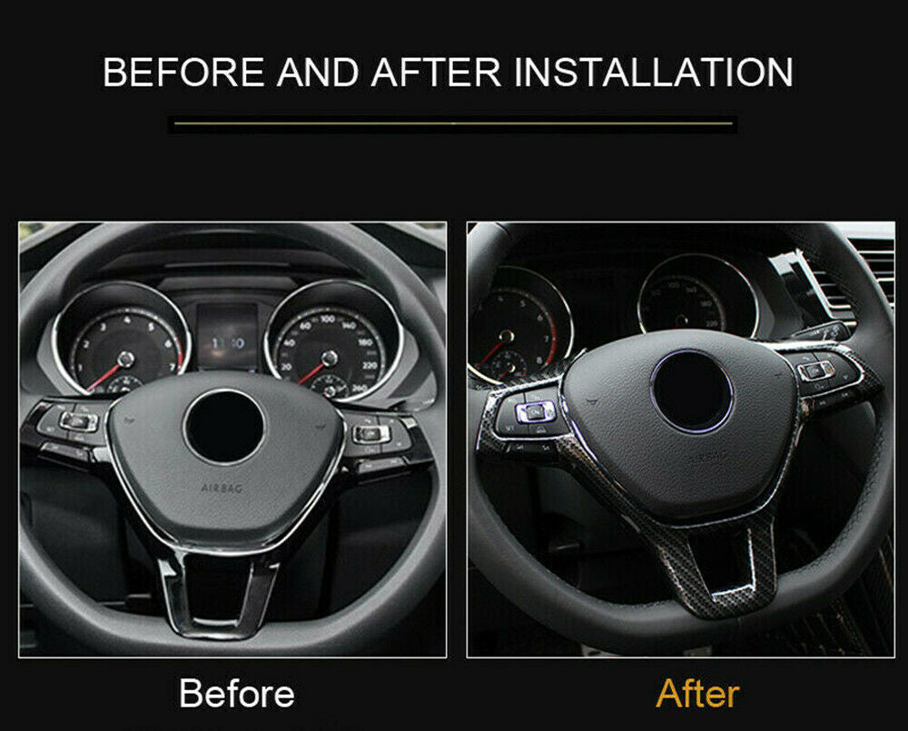 Carbon fiber steering wheel trim button cover for VW for Jetta for VW 2016-2019