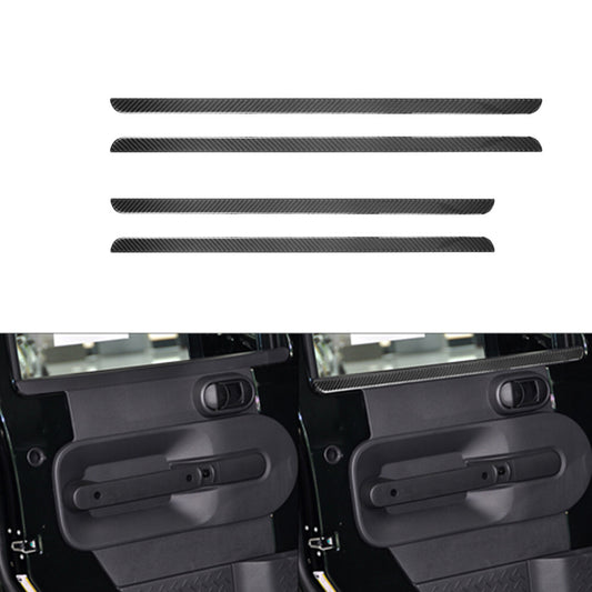 4PCS Carbon Fiber Door Trim Decorative Trim for Jeep for Wrangler 2007-2010